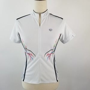 Pearl Izumi Select White Black Red Green  Activewear Cycling Top Pockets Small